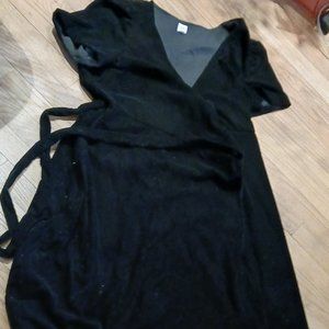 Velvet Wraparound Midi Dress